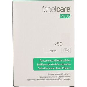 Febelcare Med6 Zelfkl. Steriele Verband.7x5cm 50st