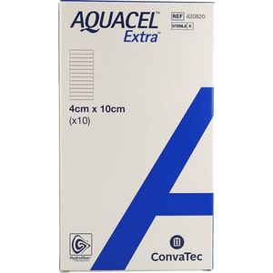Aquacel Extra Verband Hydrofiber + versterk. 4x10cm 10  -  Convatec