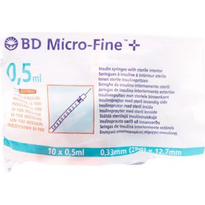 Bd Microfine+ - Insuline Spuit - 0,5 ml - 29G - 12,7 mm - 10 stuks