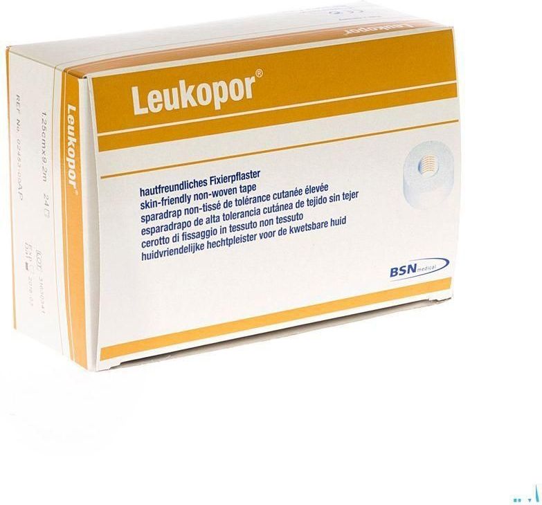 Leukopor - Hechtpleister - Wit - Non-woven Polyester/Viscose - 9,2m x 1,25cm