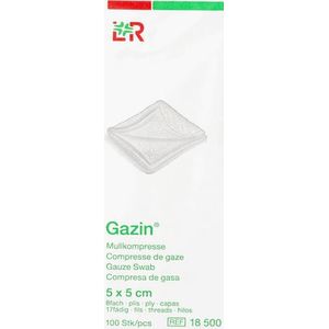 Gazin Kompres Niet steriel 8p 5,0x 5,0cm 100 18500  -  Lohmann & Rauscher