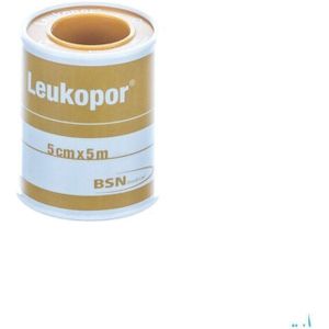 Leukopor Deksel Kleefpleist. 5,00cmx5,0m 1 0247400