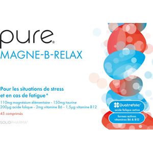 Pure - Magne-B-Relax - Tabletten - 45 Stuks - Magnesium en B Vitamines