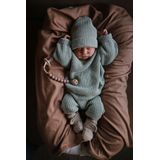 Mushie - Chunky Knit Pants - Babybroekje - Mintgroen - 0-3 maanden