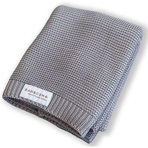 Bamboom Wiegdeken Gebreid Knitted Warm Grijs 75x100cm