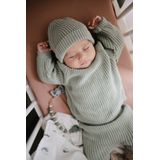 Mushie - Chunky Knit Pants - Babybroekje - Mintgroen - 0-3 maanden