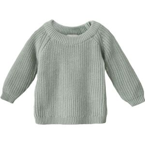 Mushie - Chunky Knit Pants - Babybroekje - Mintgroen - 0-3 maanden