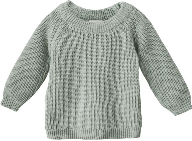 Mushie - Chunky Knit Pants - Babybroekje - Mintgroen - 0-3 maanden