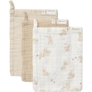 Newborn Naturals - Baby Bunny - Washandjes Set - Wit - 3 Stuks