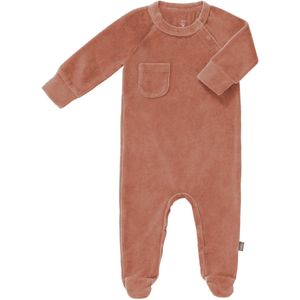 Fresk Baby Pyjama Velours Met Voet Ash Rose