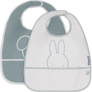 Jollein Slabbetje Waterproof Miffy Peekaboo Sea Green 2St