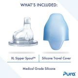 Pura Drinkfles Rvs 325 Ml + Silicone Tuitspeen + Silicone Reisdop + Moss Sleeve