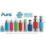 Pura Drinkfles Rvs 325 Ml + Silicone Tuitspeen + Silicone Reisdop + Moss Sleeve