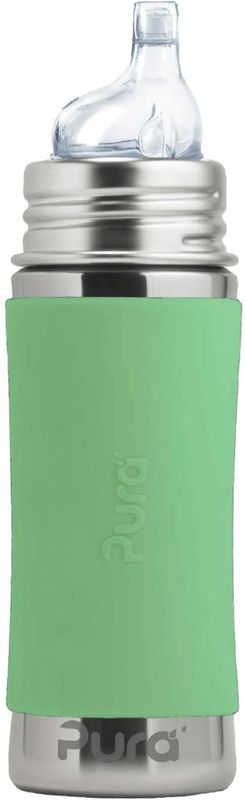 Pura Drinkfles Rvs 325 Ml + Silicone Tuitspeen + Silicone Reisdop + Moss Sleeve