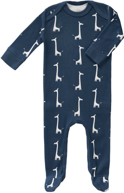 Fresk Baby Pyjama Met Voet Giraf Indigo Blue