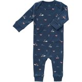 Fresk Pyjama voor Baby's - Newborn - Boxpakje zonder Voeten - Babypakje - Biologisch Katoen - Blauw - Rabbit Mood Indigo