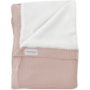 Bamboom Wiegdeken Gebreid Dubbel Badstof Roze 75x100cm