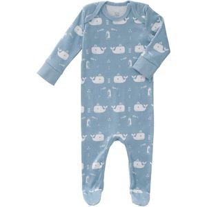 Fresk Baby Pyjama Met Voet Whale Blue Fog