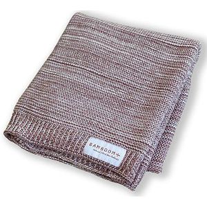 Bamboom Wiegdeken Gebreid Knitted Steenrood 75x100cm