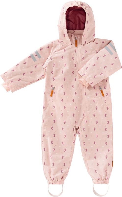 Fresk Regenpak voor Kinderen - 1 jaar - Regenkleding met Ritssluiting - Reflecterend - Elastische Afsluitingen - Opvouwbaar - Roze - Seahorse
