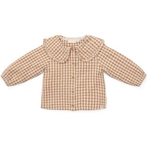 Little Dutch Babyblouse Winter Brown Check Girls