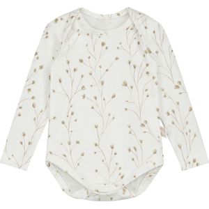 Yumi Baby Newborn Romper Fresh Twigs Off White/Camel