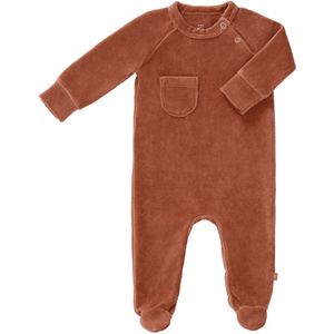 Fresk Baby Pyjama Velours Met Voeten Copper