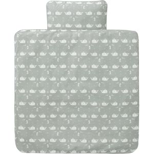 Fresk Dekbedovertrek Whale Dawn Grey 80x80cm