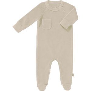 Fresk Baby Pyjama Velours Met Voeten Sandshell