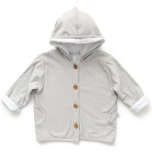 Bamboom Baby Vestje Met Capuchon Grijs/Ivoor