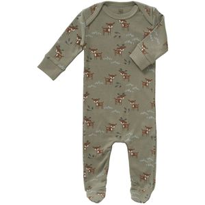 Fresk - Pyjama met Voetjes - Deer - Olive - 100% Biologisch Katoen