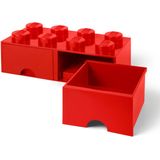 Rode LEGO opbergsteen met 8 noppen