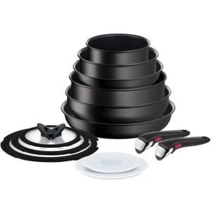 Tefal Ingenio Eco Resist L3979153 13-delige set: 2 braadpannen 22/28 cm + 2 poêlons 16/20 cm + wok 26 cm + sauteerpan 24cm + 5 deksels + 2 handgrepen