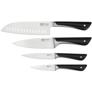 Tefal Jamie Oliver K267S456 Set van 4 keukenmessen: Santokumes 16 5cm  Koksmes 15cm  Universeel mes 12cm  Schilmes 9cm