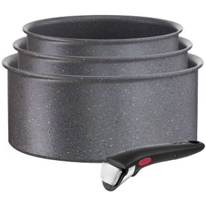 Tefal Ingenio Natural Force L3969002 Set van 3 steelpannen 16/18/20 cm + afneembare handgreep - Inductie