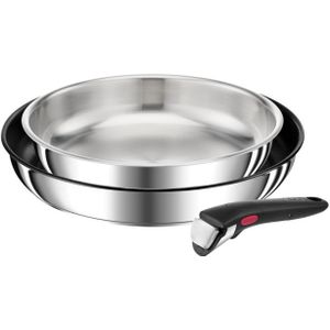 Tefal L9739102 INGENIO Preference - Braadpan 24cm RVS + Braadpan 28cm Anti aanbak