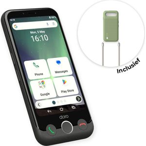 Doro Aurora A10 senioren smartphone met telefoonhoesje - Zwart , Groen