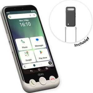Doro Aurora A10 senioren smartphone met telefoonhoesje - Wit , Grijs