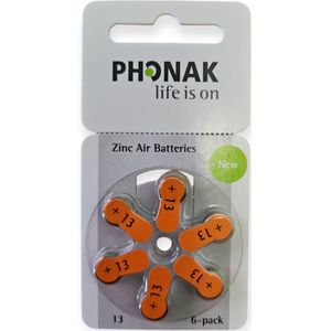 Phonak - P13 - Hoortoestelbatterijen - Oranje Sticker