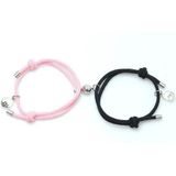 Vriendschap armband Zwart Roze