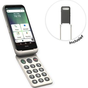 Doro Aurora A20 senioren smartphone met telefoonhoesje - Wit , Grijs