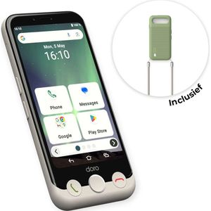 Doro Aurora A10 senioren smartphone met telefoonhoesje - Wit , Groen