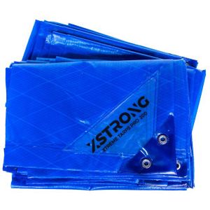 Xstrong Afdekzeil Pro - 6 x 10 m - 200g/m2 - Blauw - 100% Waterbestendig en Scheurbestendig - voor daken, zwembaden, tuinmeubelen, voertuigen, fietsen, aanhangwagen