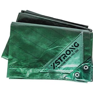 Xstrong Afdekzeil Pro - 6 x 8 m - 200g/m2 - Groen - 100% Waterbestendig en Scheurbestendig - voor daken, zwembaden, tuinmeubelen, voertuigen, fietsen, aanhangwagen