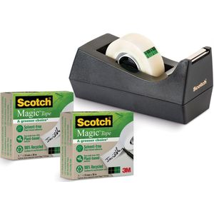 Scotch plakbandafroller C38 met 3 rolletjes ft 19 mm x 30 m