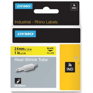 Dymo RHINO krimpkous 24 x 1,5 mm, zwart op geel