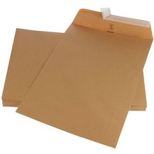 Gallery enveloppen ft 250 x 353 mm, stripsluiting, bruine kraft, doos van 250 stuks