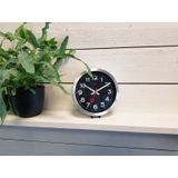 Wandklok NeXtime 'Station' diameter 19 cm, geborsteld aluminium zwart NE-3998ARZW