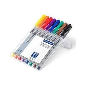 Staedtler Lumocolor 316, OHP-marker, non permanent, 0,6 mm, box van 8 stuks in geassorteerde kleuren