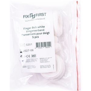 Fixfirst vingerbobs, textiel, wit, pak van 5 stuks
